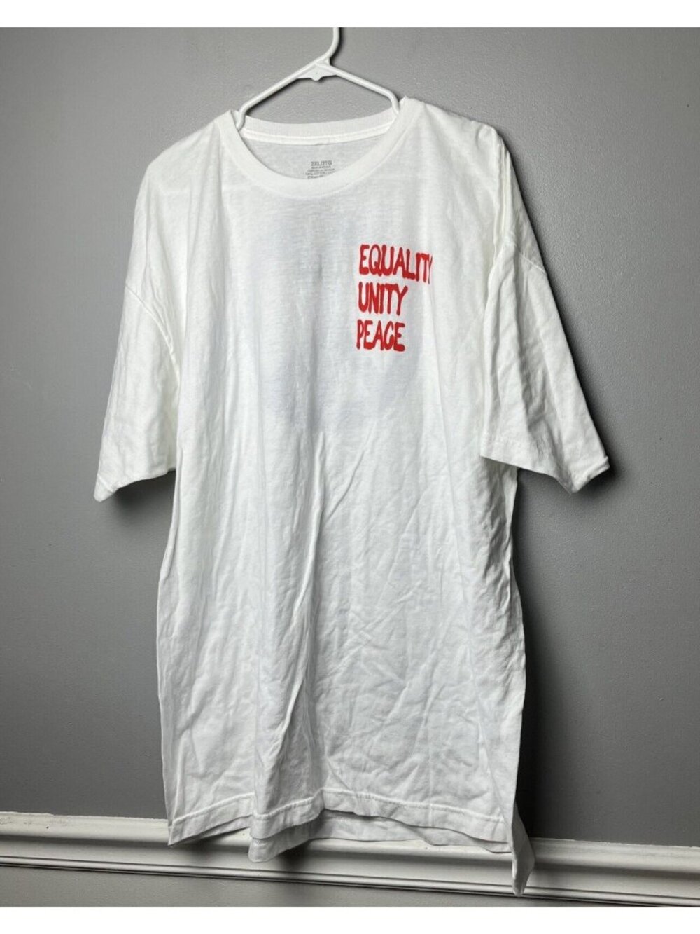 Philcos Men's Equality Unity Peace Graphic Tee Size XXL Color White